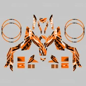 KTM Duke 200 Xtreme Lines Design Sticker Set Turuncu-Siyah-Beyaz (2011-2016) - 2