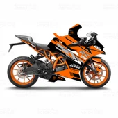 KTM RC 250 Race Stripes Design Sticker Set Turuncu-Siyah-Beyaz (2014-2016) - 1