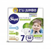 Sleepy Natural Bebek Bezi 7 Numara XX Large 2li Jumbo 64 Adet - 3