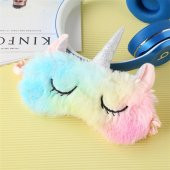 Peluş Unicorn Rainbow Gökkuşağı Renkli Göz Uyku Bandı Bandana - 1