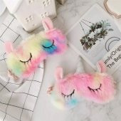 Peluş Unicorn Rainbow Gökkuşağı Renkli Göz Uyku Bandı Bandana - 4
