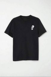 Finezza Ufo Baskılı Pamuk Siyah T-Shirt M Beden - 975 - 4