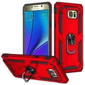 Gpack Samsung Galaxy Note 5 Kılıf Vega Tank Standlı Yüzüklü Mıknatıslı - 5