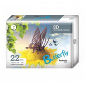 2019023 Pershang Kelebek - Butterfly / 22 parça - 3 Boyutlu Ahşap Puzzle - 2