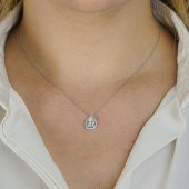 Damla Tasarımlı Beyaz Zirkon Taşlı 925 Ayar Gümüş Kadın Kolye thumbnail 2