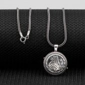 Çift Taraflı Osmanlı Tuğralı Açılabilir 925 Ayar Gümüş Cevşen Kolye thumbnail 3