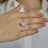 Kelebek Kalp Tasarımlı İsim Yazılabilir 925 Ayar Gümüş Kadın Kolye Rose thumbnail 1