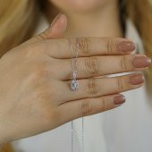 Baget Taşlı 925 Ayar Gümüş Kadın Kolye thumbnail 1