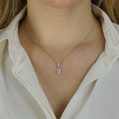 Baget Taşlı 925 Ayar Gümüş Kadın Kolye thumbnail 2