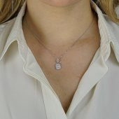 Minimal Baget Taşlı 925 Ayar Gümüş Kadın Kolye thumbnail 2