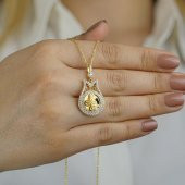 Lale Tasarımlı Altın Kaplama 925 Ayar Gümüş Kadın Kolye 60 CM thumbnail 1