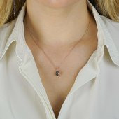 Damla Tasarımlı Mistik Topaz Taşlı 925 Ayar Gümüş Kadın Kolye thumbnail 2