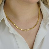 Altın Kaplama 4 Mm 925 Ayar Gümüş Pullu Zincir Kolye 59 Cm thumbnail 1