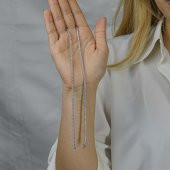 Pırlanta Tasarımlı Yuvarlak 925 Ayar Gümüş Su Yolu Kolye 2 MM thumbnail 2