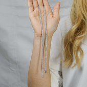 Pırlanta Tasarımlı Yuvarlak 925 Ayar Gümüş Su Yolu Kolye 3 MM thumbnail 2