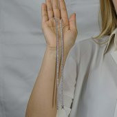 Pırlanta Tasarımlı Yuvarlak 925 Ayar Gümüş Su Yolu Kolye 3.5 MM - 2