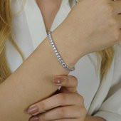 Yuvarlak 925 Ayar Gümüş Su Yolu Bileklik 4.5 MM thumbnail 1