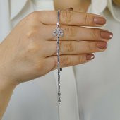 Kar Tanesi Tasarımlı 925 Ayar Gümüş Kadın Bileklik thumbnail 2