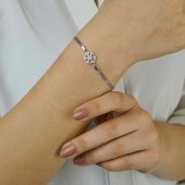 Kar Tanesi Tasarımlı 925 Ayar Gümüş Kadın Bileklik thumbnail 3