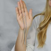 Pırlanta Tasarımlı Yuvarlak 925 Ayar Gümüş Su Yolu Kolye 45 CM thumbnail 2