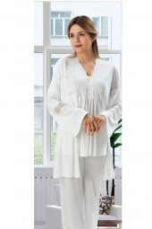 DUCHESSE 3007 HAMİLE LOHUSA 3 LÜ PİJAMA SABAHLIK TAKIM - 2