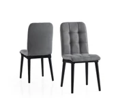 Modern Ahşap Mutfak Sandalyesi Duru 2 Li Set - 2