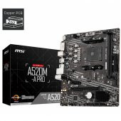 MSI A520M-A PRO DDR4 M2 PCIe NVME HDMI DVI PCIe 16X v3.0 AM4 mATX - 8