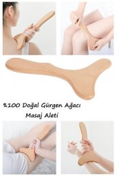 Wmoloxs Doğal At Kılı Fırçası ve Ahşap Selülit Vücut Masaj Aleti Lenf Drenaj 2li Set - 3