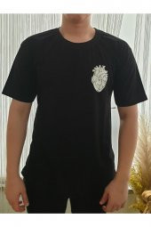 Finezza Heartless Baskılı Pamuk Siyah T-Shirt M Beden - 979 - 3