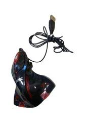 Mouse Optik 2.0 USB 800 DPI Siyah Kablolu Mavi Işıklı Mouse Avec AV8166 - 2