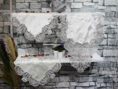 Çeyiz Diyarı Yasemin 3 Parça Yatak Odası Takımı Krem Gümüş - 1
