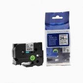 BROTHER P-Touch TZE-FX251 BEYAZ ESNEK ETIKETE SIYAH (24mm x 8m) - 1