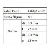 GYU506 Yuvarlak Uçlu İzoleli Kablo Ucu 100 Adet - 3