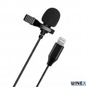 Winex İphone Lightning Port HD Yaka Mikrofonu Siyah - 2