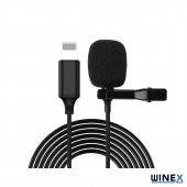 Winex İphone Lightning Port HD Yaka Mikrofonu Siyah - 3