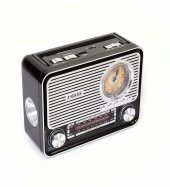 Ankara Hatırası Retro Stil FM Radyo X-BASS Bluetooth Hoparlör Saatli El Fenerli Radyo - 2