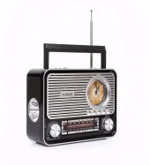 Ankara Hatırası Retro Stil FM Radyo X-BASS Bluetooth Hoparlör Saatli El Fenerli Radyo - 3