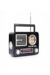 Izmir Hatırası Retro Stil Fm Radyo X-bass Bluetooth Hoparlör Saatli El Fenerli Radyo - 3