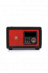 Bluetooth Hoparlör Subwoofer Fm Am Sw Radyo Usb Tf - Siyah-kırmızı - 1