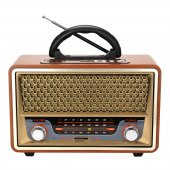 Nostaljik Görünümlü Ahşap Radyo Bluetooth Hoparlör FM USB TF BT5.0 UT-157BT - 1