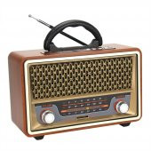 Nostaljik Görünümlü Ahşap Radyo Bluetooth Hoparlör FM USB TF BT5.0 UT-157BT - 2