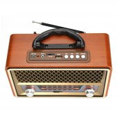 Nostaljik Görünümlü Ahşap Radyo Bluetooth Hoparlör FM USB TF BT5.0 UT-157BT - 4