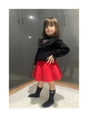 Kırmızı Renk Volanlı Dalgıç Kumaş Etek  - 1