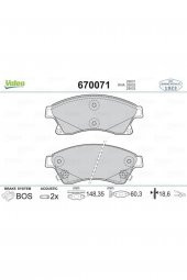 VALEO Fren Balatası Ön Orjinal 15 Inch 276 mm Dıskler Içın - 1