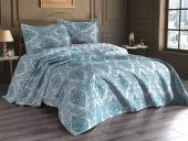 Çeyiz Diyarı Sude Jakarlı Yatak Örtüsü Petrol thumbnail 1