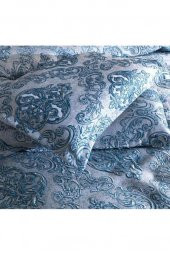 Çeyiz Diyarı Sude Jakarlı Yatak Örtüsü Petrol thumbnail 7