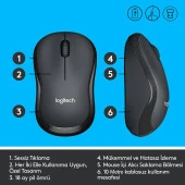Logitech M221 Silent (Sessiz) Kablosuz Mouse Siyah 910-006510 thumbnail 3