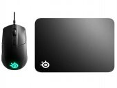 SteelSeries Rival 3 Kablolu RGB Oyuncu Mouse + QcK Medium Oyuncu Mouse Pad - 1