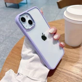 İphone 13  Metal Kamera Çerçeveli Kenarları Renkli Kılıf - 8