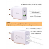 TANCELL Çift Çıkışlı Hızlı Şarj Cihazı Type C & Usb C (20w Pd + Qc 3.0) Şarj Adaptörü Güç Kaynağı - 3